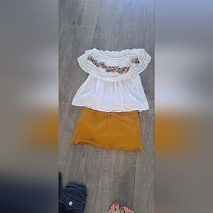 Embroidered Peasant Top Skirt Bundle